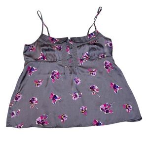 American Eagle Women’s Floral Spaghetti Strap Silk Like Camisole Top Large New